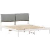  Okvir kreveta s uzglavljem Bijela i svijetlosiva 180 x 200 cm | shoptok.hr