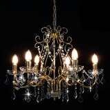  Luster s kristalnim perlama zlatni okrugli 6 x E14 | shoptok.hr