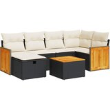  7-dijelni set vrtnih sofa od poliratana s jastucima crni | shoptok.hr