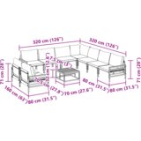 vidaXL Vrtna sedežna garnitura 10 pcs Antracitna Jeklo | Shoptok.si