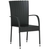  3-dijelni vrtni blagovaonski set od poliratana crni | shoptok.hr