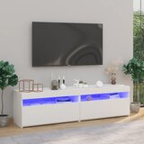 Furnova TV omarica 2 kosa z LED lučkami bela 75x35x40 cm, (21923067) Cene