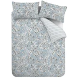 Catherine Lansfield Bijela/plava posteljina za bračni krevet 200x200 cm Regal Floral –