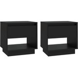 Furnova Nočna omarica 2 kosa črna 45x34x44 cm iverna plošča, (21926250) | Shoptok.si