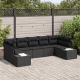 vidaXL set od 7 komada vrtnih kauča s jastučićima crni poli ratan | shoptok.hr