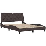  Posteljni okvir z LED brez vzmetnice temno rjav 120x200cm blago, (21793227) | Shoptok.si
