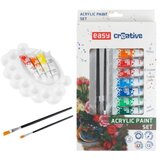  Set akrilnih boja | 12 boja | sa 2 kista i pladnjem za miješanje boja | shoptok.hr