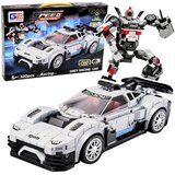 Kockice za slaganje 2 u 1 auto-robod SPEED - 320 elemenata, bijeli | shoptok.hr
