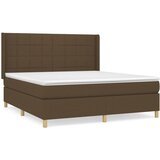 vidaXL Box spring postelja z vzmetnico temno rjava 180x200 cm blago, (20895556) Cene