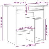 vidaXL Pisalna miza starinski les 80x45x74 cm inženirski les | Shoptok.si