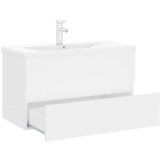 Ormarić Omarica za umivalnik z vgradnim umivalnikom bela iverna plošča | Shoptok.si