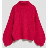 Marisse Fuchsia Turtleneck Sweater With Puffed Sleeves | Eponuda.ba