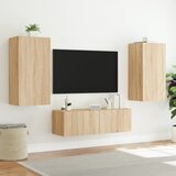 3-dijelni zidni TV ormarići s LED svjetlima boja hrasta sonome | shoptok.hr