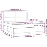  Box spring s madracem LED tamnosivi 160x200 cm baršun | shoptok.hr