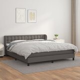 vidaXL Box spring postelja z vzmetnico siva 180x200 cm umetno usnje Cene