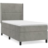 Maison Chic Box spring postelja - Vzmetna postelja z vzmetnico svetlo siva 100x200 cm žamet SL20449, (21893457) Cene