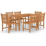  Vrtni blagovaonski set od 7 dijelova 160x80 cm masivno tikovino drvo Smeđa | shoptok.hr