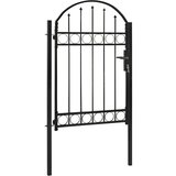  Vrata za ogradu s lučnim vrhom čelična 100 x 150 cm crna | shoptok.hr