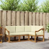  Set vanjskih sofa 4 kom. Prirodna i krem Smeđa 185,5 x 126,5 x 73 cm | shoptok.hr