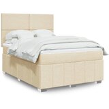 vidaXL Krevet s oprugama i madracem krem 140x200 cm od tkanine | shoptok.hr