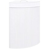 vidaXL Kutna košara za rublje od bambusa bijela 60 L | shoptok.hr