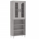 vidaXL Visoka komoda siva sonoma 69,5x34x180 cm inženirski les, (20956788) | Shoptok.si