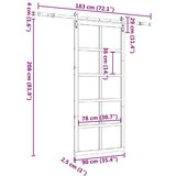 vidaXL Klizna vrata Smeđa 90 x 208 cm Masivna borovina | shoptok.hr