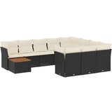  11-dijelni set vrtnih sofa od poliratana s jastucima crni | shoptok.hr