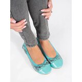 Shelvt Blue ballerinas with a snakeskin pattern and a bow | Shoptok.si