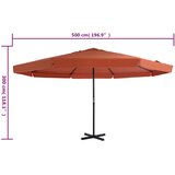  Vrtni suncobran s aluminijskom šipkom 500 cm boja cigle | Eponuda.ba
