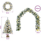  Set mini božićnih drvaca 90 cm 175 LED lampica Topla bijela PVC | shoptok.hr
