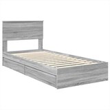Krevet s od storage Siva Sonoma 75 x 190 cm Konstruirano drvo | shoptok.hr
