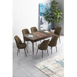 Hanah home Set Hanah trpezarijski sto i 6 stolica, smeđa | Eponuda.ba