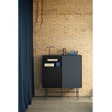 Teulat Črna/antracitno siva visoka komoda z drsnimi vrati 120x140 cm Nube – | Shoptok.si