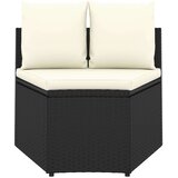 Poli 5-dijelni set vrtnih sofa od poliratana s jastucima crni | shoptok.hr