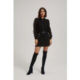 Marisse Tweed-Style Skirt With Decorative Buttons, Black | Eponuda.ba