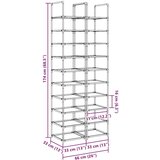 vidaXL Stojala za čevlje 2 kosa 10-stopenjska črna 33x33x174 cm | Shoptok.si