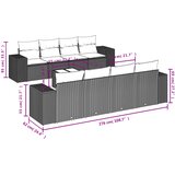  9-dijelni set vrtnih sofa s jastucima crni od poliratana Crna i krem | Shoptok.si