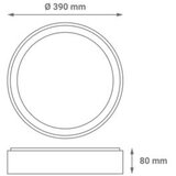 Greentech LED stropna svetilka (24 W, Ø x V: 390 x 80 mm, Bela, Barva svetlobe: Hladno bela) | Shoptok.si