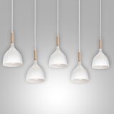  Luster na sajli NOAK 5xE27/15W/230V bela/buk | Eponuda.com