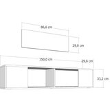 Hanah home tv polica kodaks white sapphire oak | ePonuda.com