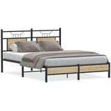 vidaXL Posteljni okvir brez vzmetnice hrast 140x190 cm inženirski les | Shoptok.si