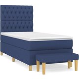  Box spring postelja z vzmetnico modra 100x200 cm blago | Shoptok.si