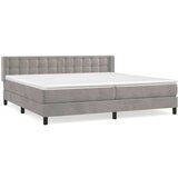  Box spring postelja z vzmetnico svetlo siva 200x200 cm žamet, (20846821) | Shoptok.si