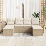  6-dijelni vrtni kauč set s jastučićima bež poli ratan | shoptok.hr