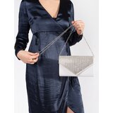 Shelvt Silver small clutch bag decorated with crystals | Shoptok.si