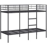 vidaXL Dvoposteljna postelja brez vzmetnice črna 75x190 cm jeklo | Shoptok.si