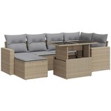 Maison Chic Seti vrtnega pohištva - Vrtna garnitura - Vrtni pohištvo set 7-delna z blazinami bež poli ratan, (21808795) | Shoptok.si