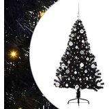  Umjetno predsvijetljeno božićno drvce Crna 150 cm PVC | shoptok.hr