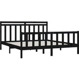 Za krevet od masivne borovine crni 200 x 200 cm | shoptok.hr